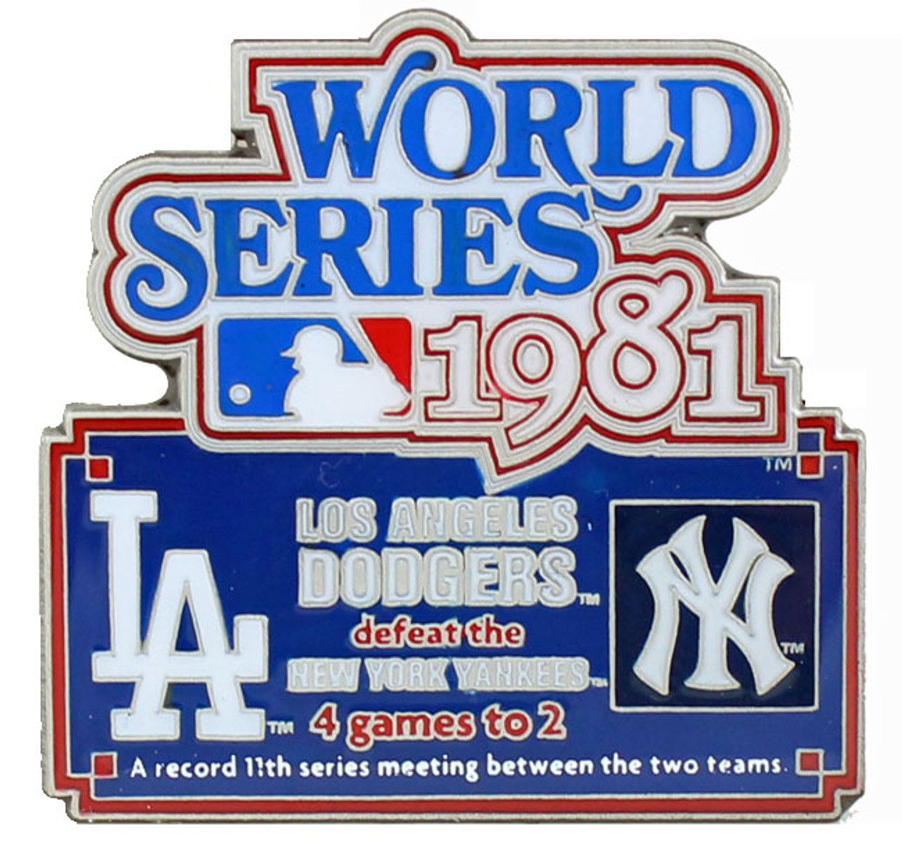 1981 World Series Commemorative Pin - Dodgers vs. Yankees