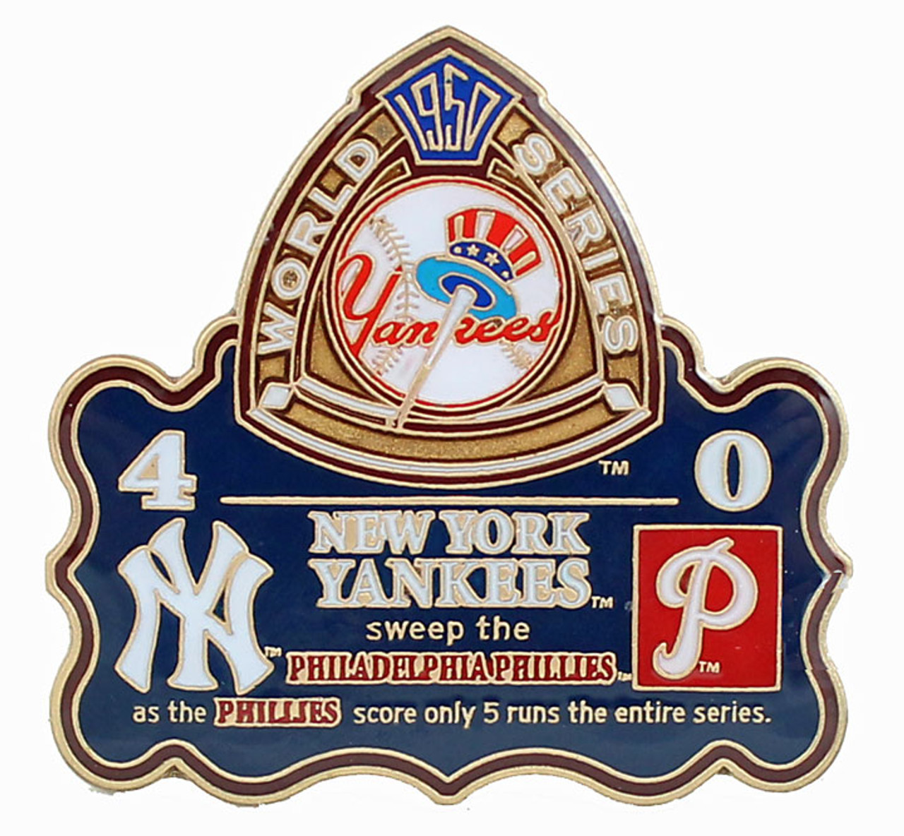 1950 World Series Commemorative Pin - Yankees vs. Phillies