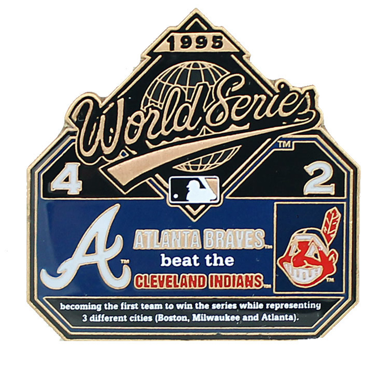 1995 World Series Commemorative Pin - Braves vs. Indians