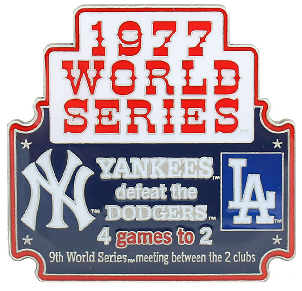 1977 Vintage World Series Jersey Patch (Dodgers vs Yankees)