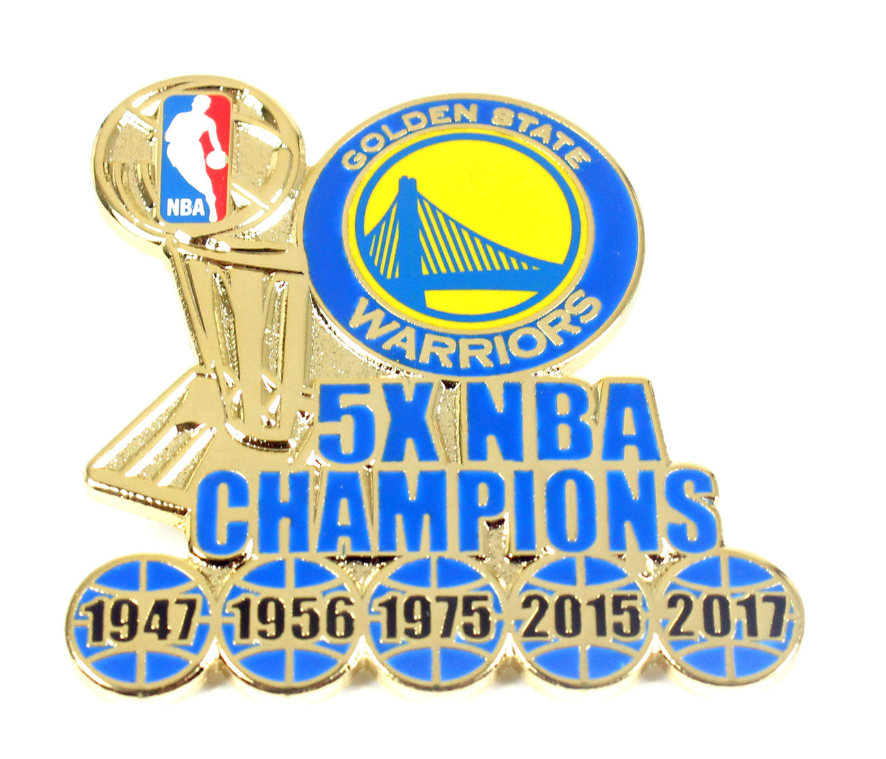 Golden State Warriors 5-Time NBA Champions Pin