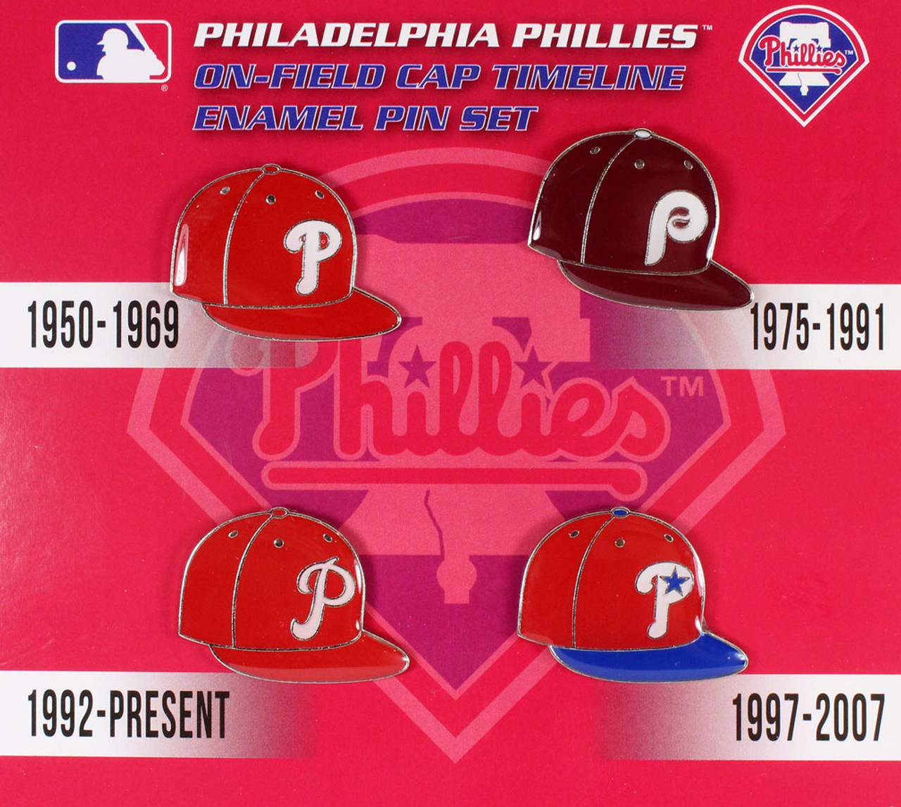 Philadelphia Phillies Cooperstown Collection Cap Timeline Pin Set