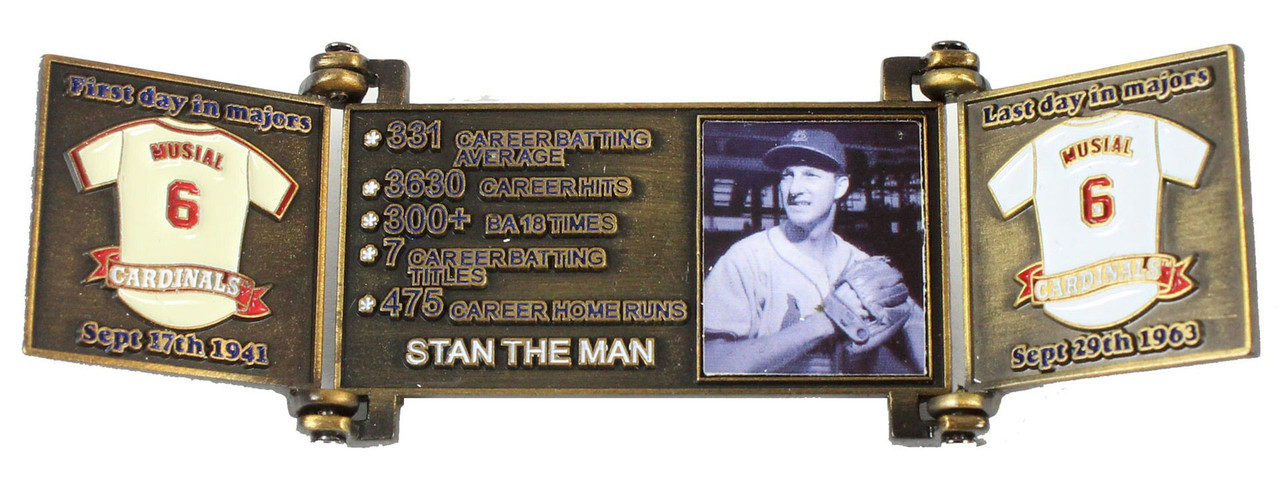 Stan Musial Hall of Fame Exclusive 3 Piece Pin Set with Plaque Bust