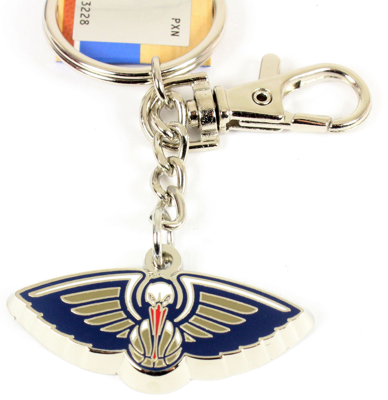 479 517 LOUISIANA PELICAN Key Ring in White Center Union 