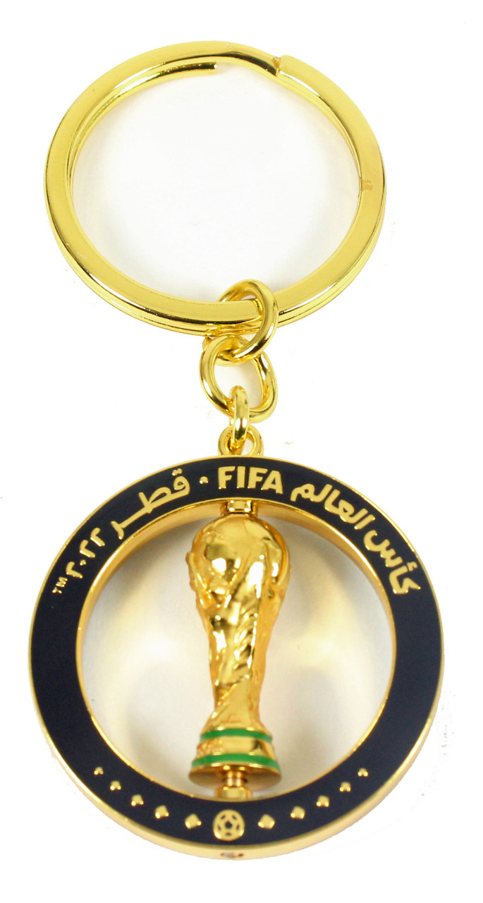 2022 FIFA World Cup Qatar Double Sided Spinning Trophy Keychain