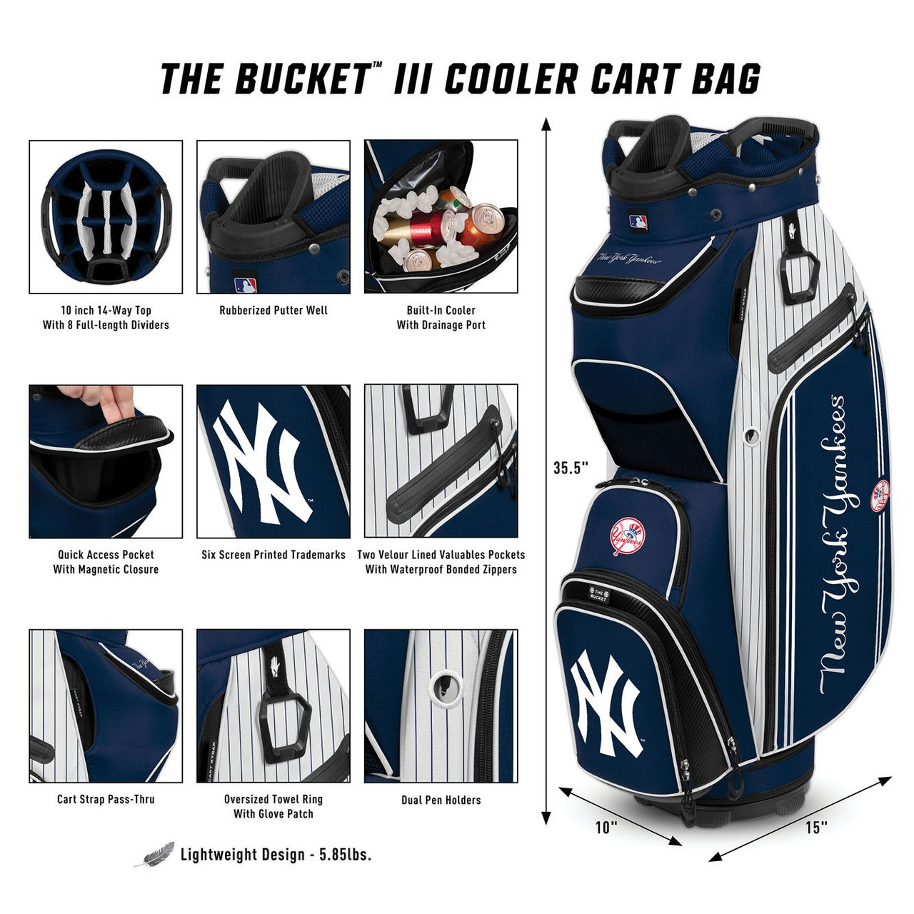 New York Yankees Golf Bag w/ Cooler Bucket