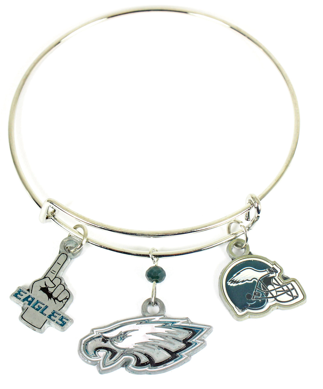 Sterling Silver NFL Philadelphia Eagles Pendant Necklace. 18