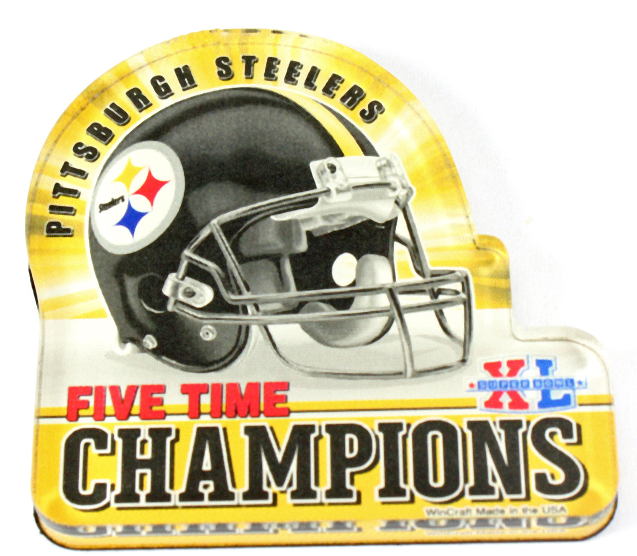 USA製 Pittsburgh Football 5 Time Champs Pittsburgh Steelers 5-Time Super Bowl Champions Magnet