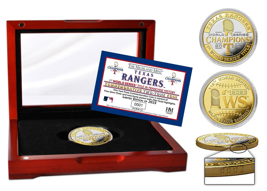 Texas Rangers 2023 World Series Champions 2-Tone Gold & Silver Plated ...