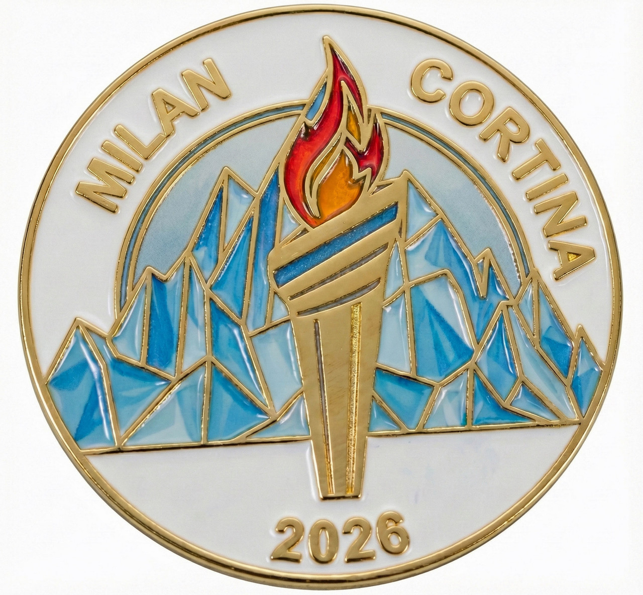 Milan Cortina 2026 Gold Torch Pin - Limited 500