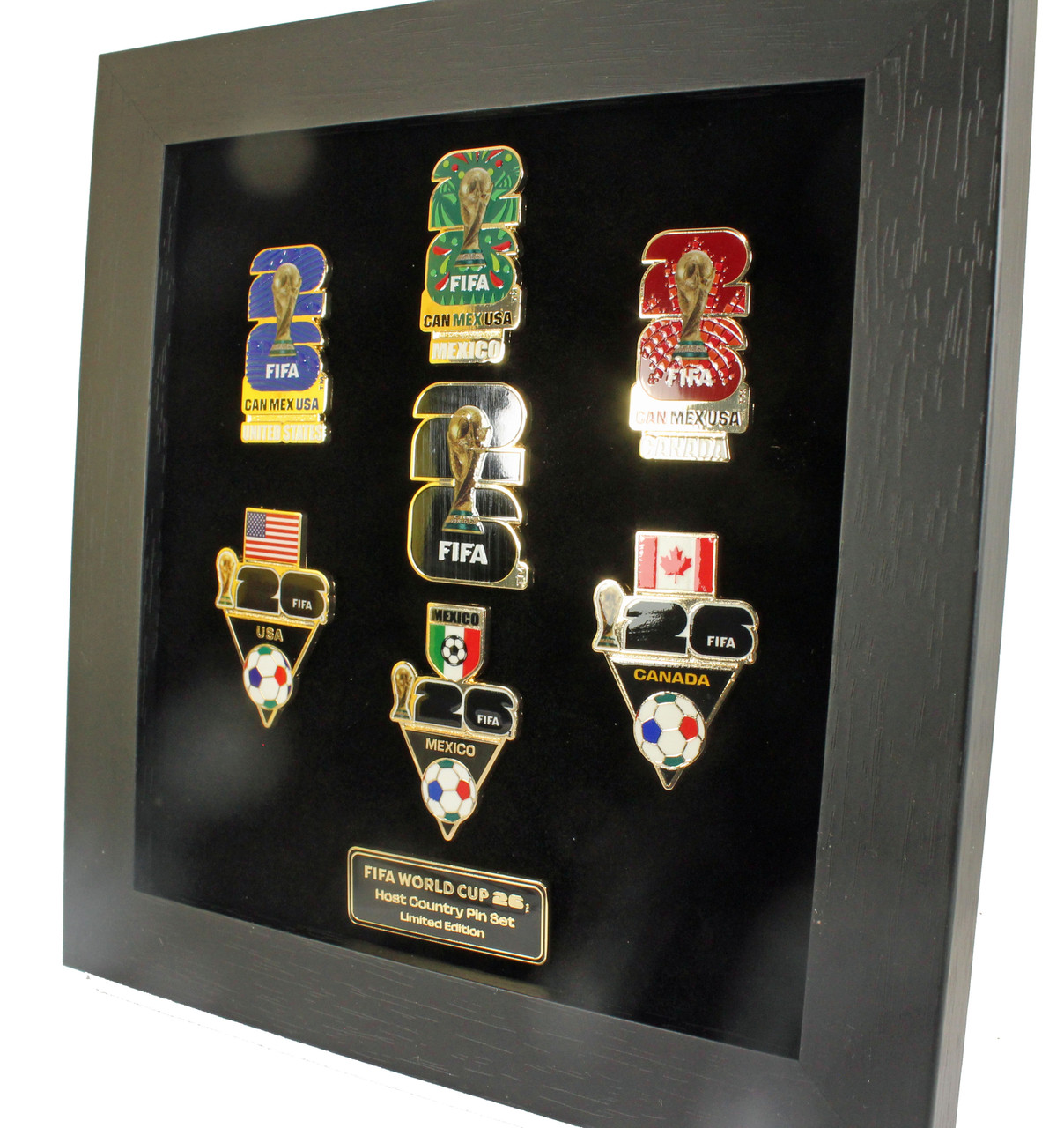 2026 FIFA World Cup Host Countries 7-Pin Framed Set - Limited Edition