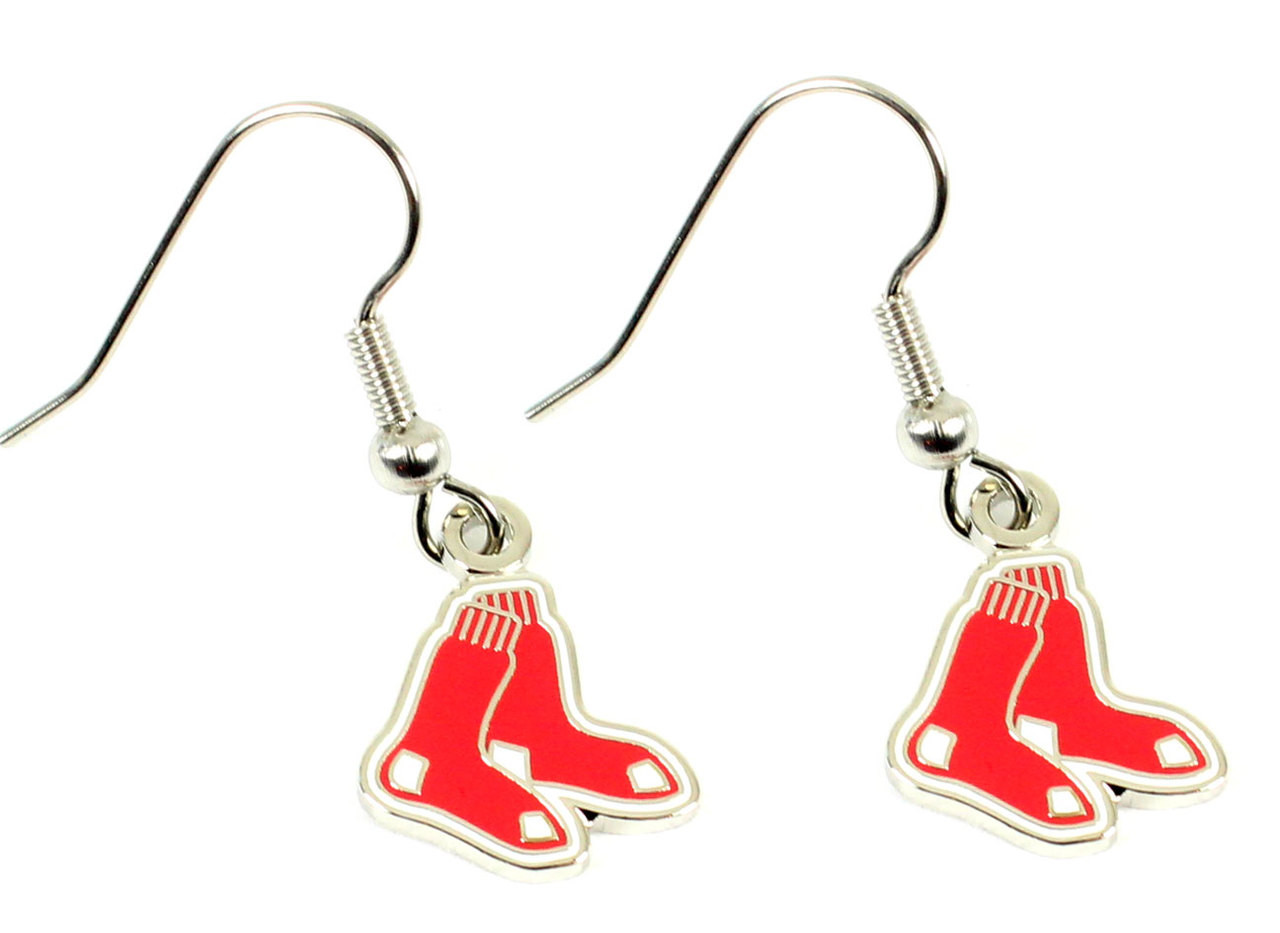 Boston Red Sox Glitter Heart Necklace