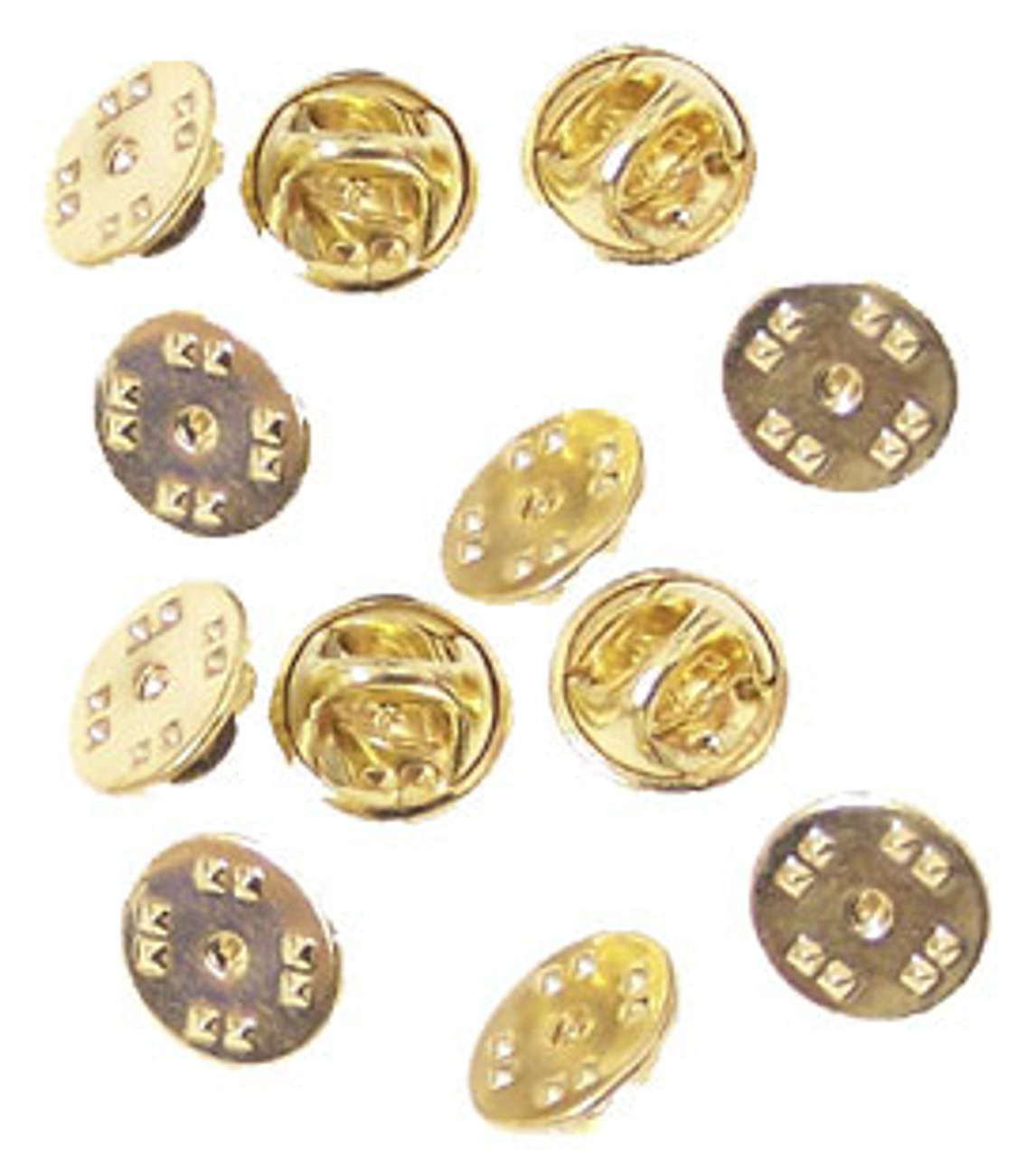 Gold Military Clutch Pin Backs Set of 12