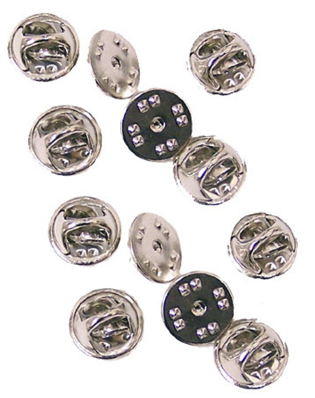 Silver Military Clutch Pin Backs Set of 12