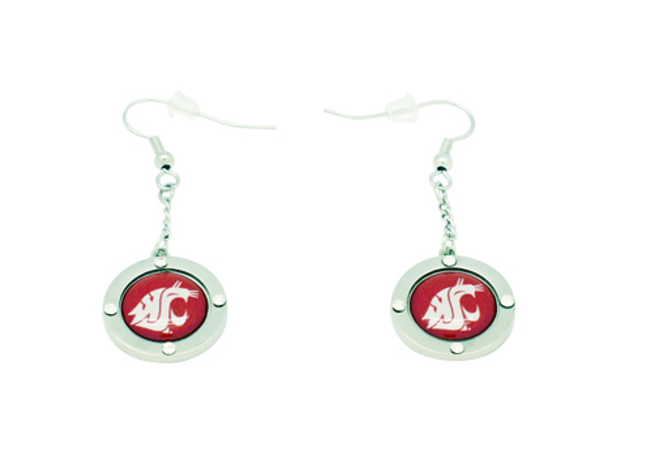 Washington State Team Circle Crystal Earrings