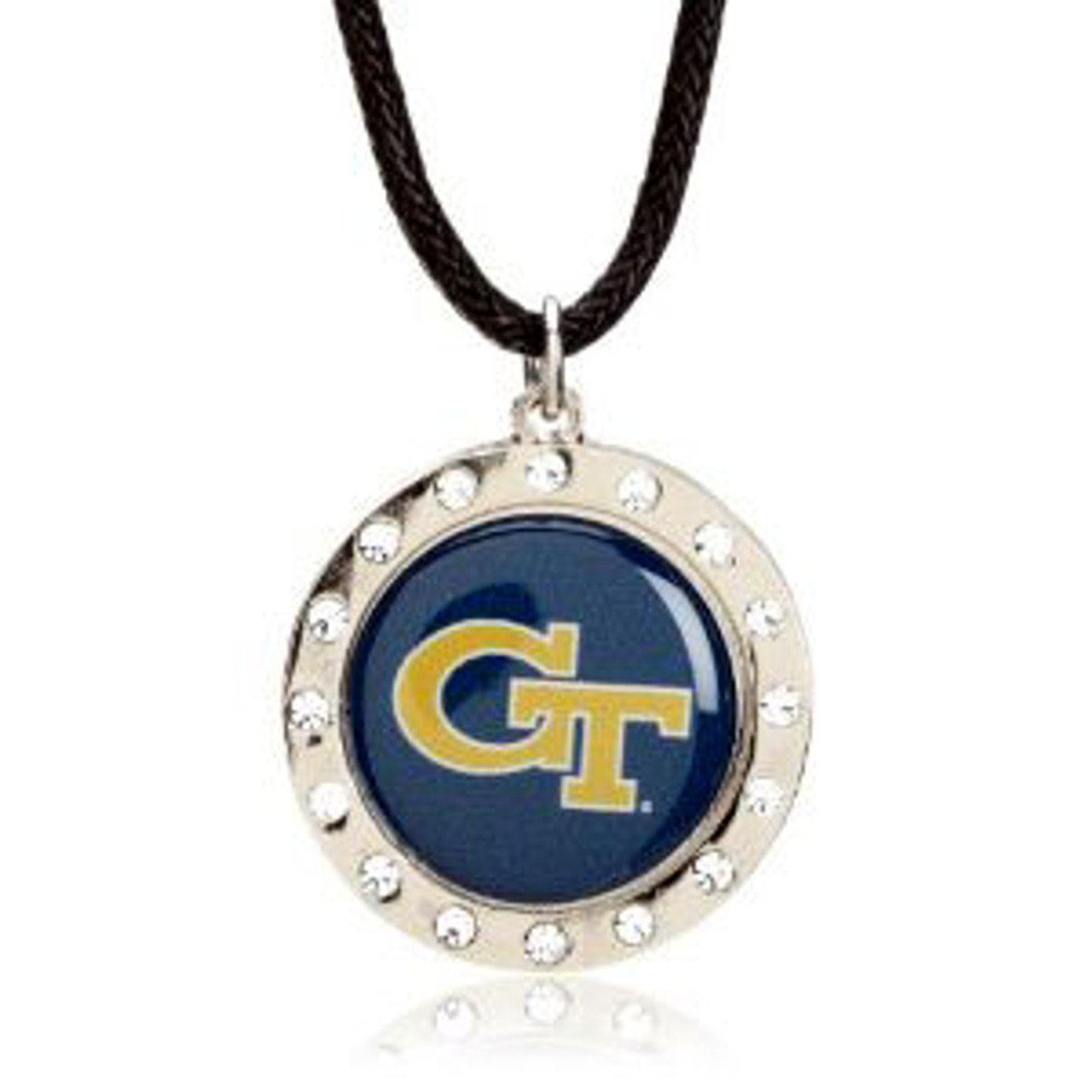 Georgia Tech Crystal Circle Necklace