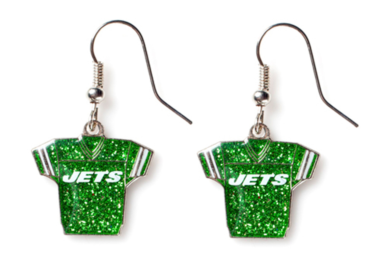 NFL New York Jets Glitter Jerseys Sparkle Dangle Logo Earring Set Charm Gift