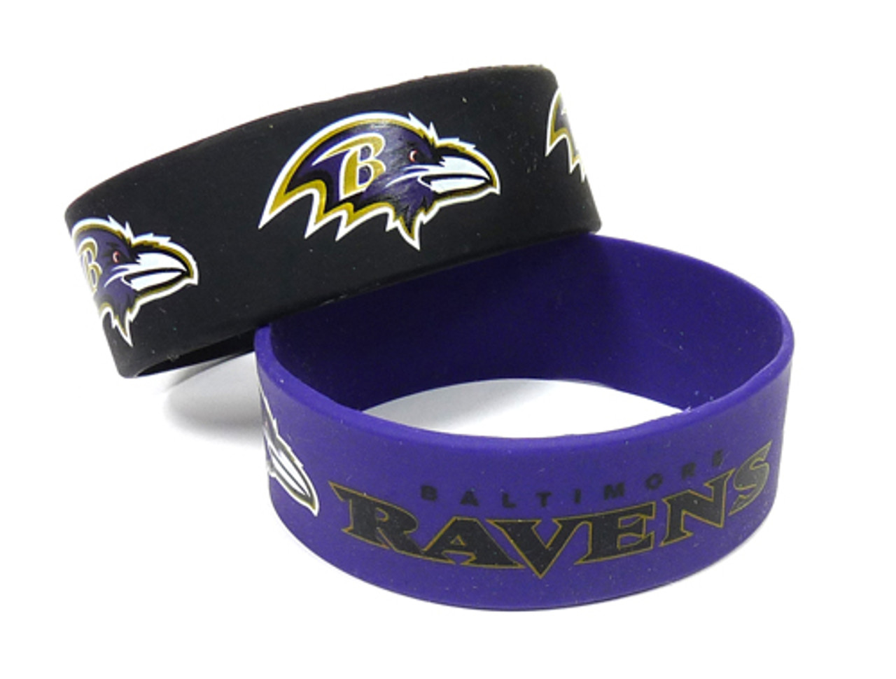 Baltimore Ravens Wide Wristbands (2 Pack)