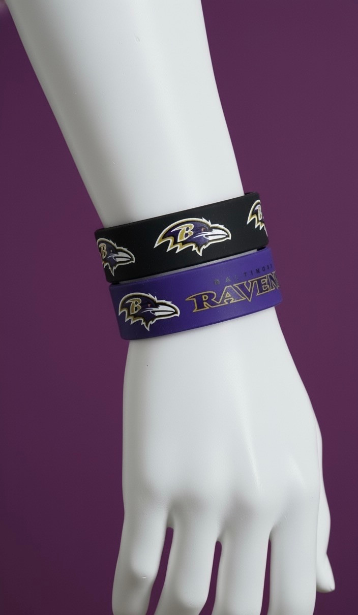Baltimore Ravens Wide Wristbands (2 Pack) Baltimore Ravens Wide Wristbands (2 Pack)