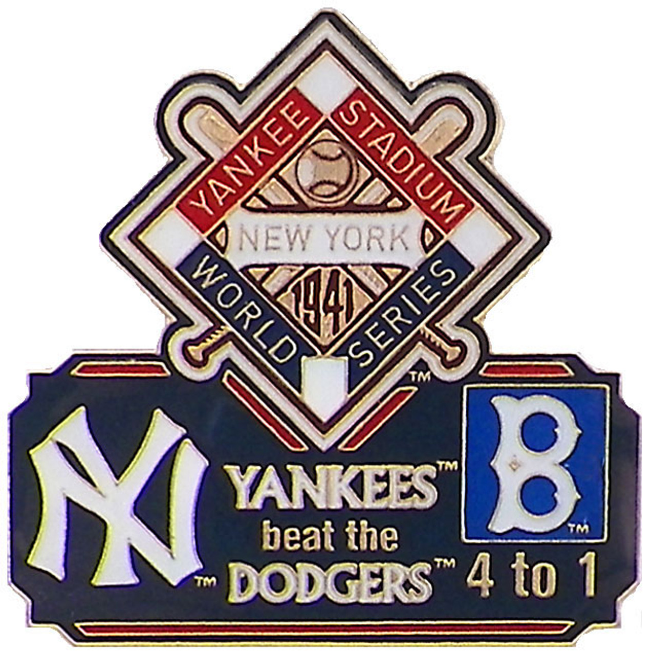 1949 World Series Commemorative Pin - Yankees vs. Dodgers