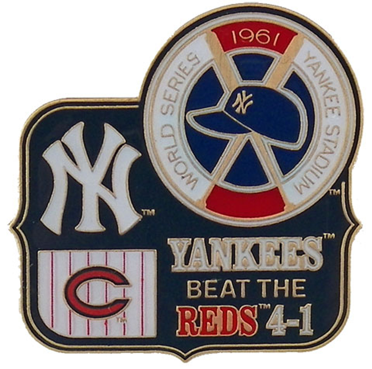1961 World Series Commemorative Pin - Yankees vs. Reds