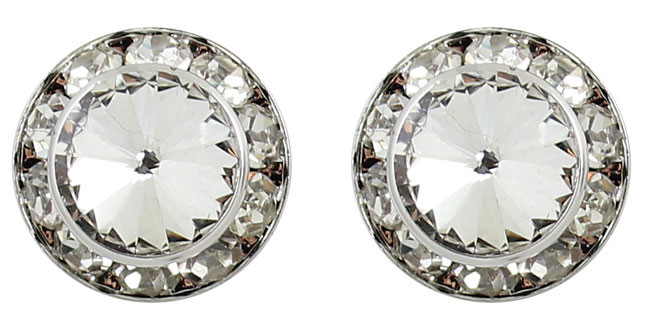 Dance Competition Clip On Earrings 15mm Swarovski Crystal