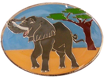 Elephant - Handmade Fabart Wooden Magnet 14 main image 1