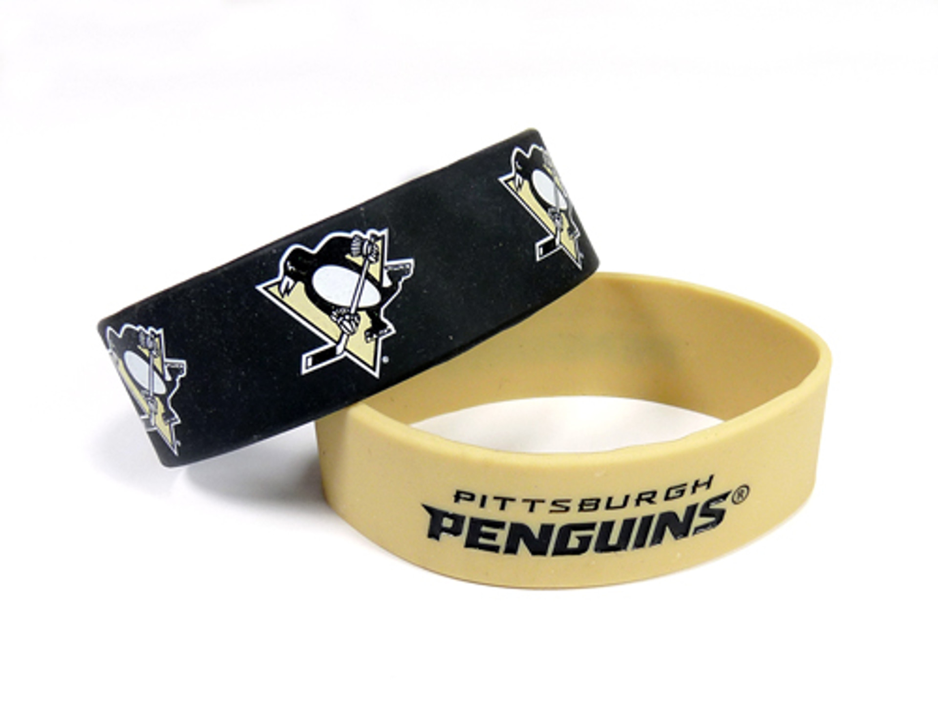 Pittsburgh Penguins Wide Wristbands (2 Pack)