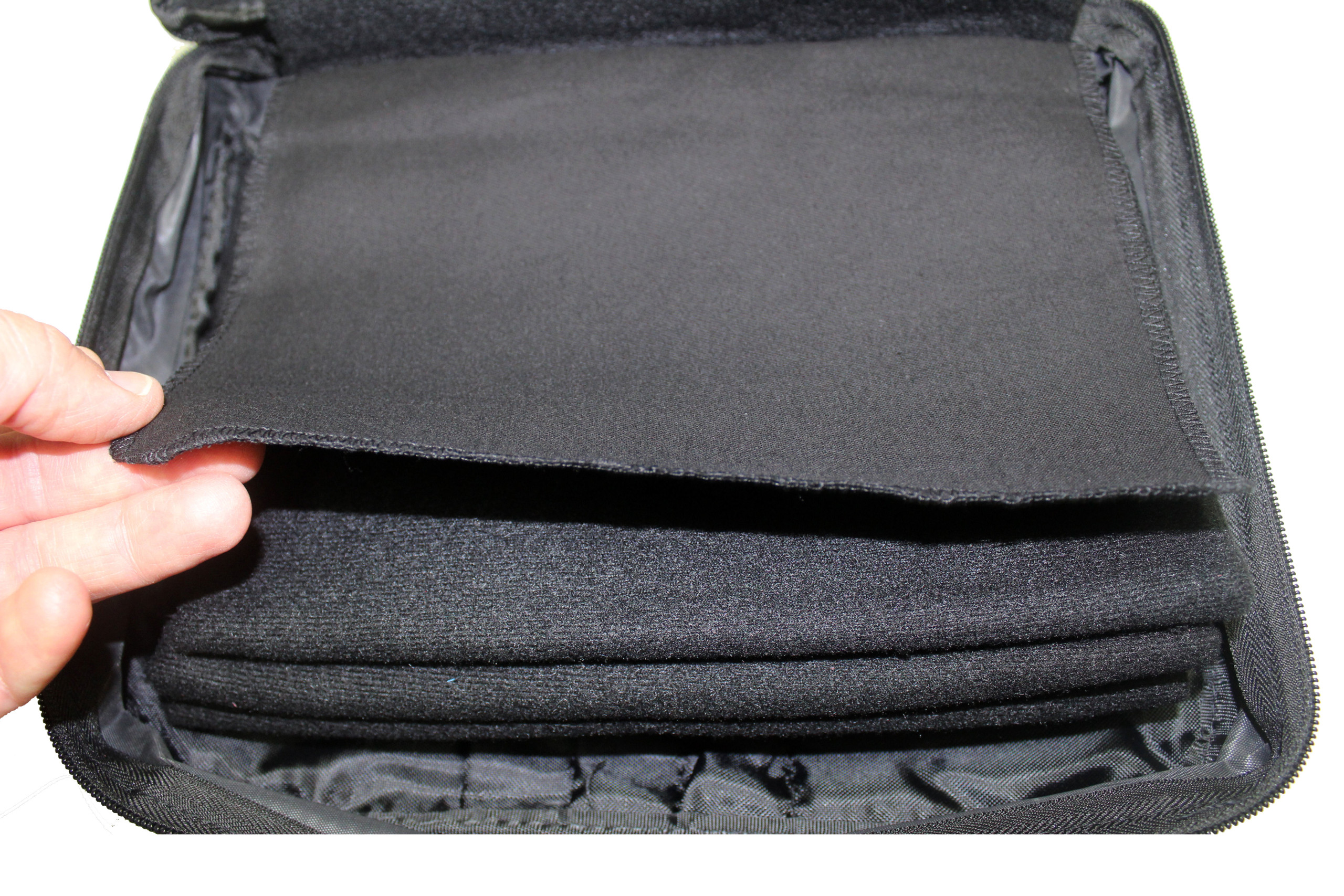 Extra Large Collector Lapel Pin Bag 5 Page Black w/ Blue Piping