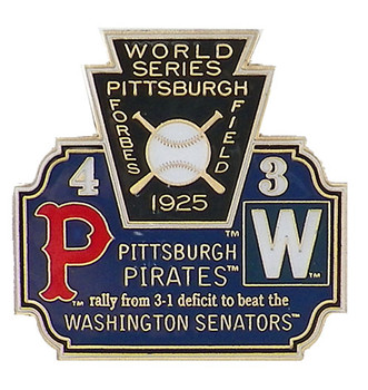 1925 World Series Commemorative Pin - Pirates vs. Senators