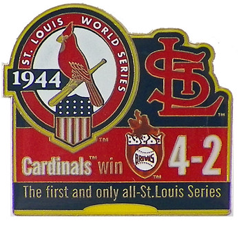 1926 World Series Press Pin (St. Louis Cardinals) on Card