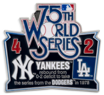 1978 World Series Commemorative Pin - Yankees vs. Dodgers