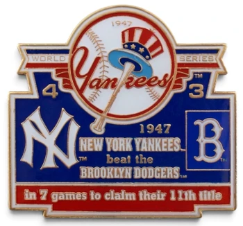 1947 World Series Commemorative Pin - Yankees vs. Dodgers
