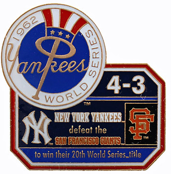 1962 World Series Commemorative Pin - Yankees vs. Giants