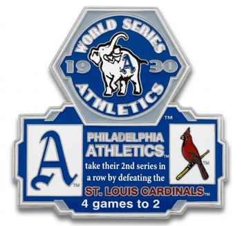1930 World Series Commemorative Pin - Athletics vs. Cardinals
