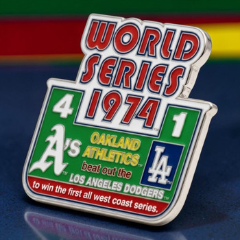 1974 World Series Commemorative Pin - A's vs. Dodgers