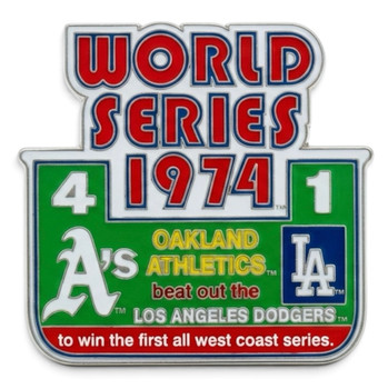 1974 World Series Commemorative Pin - A's vs. Dodgers