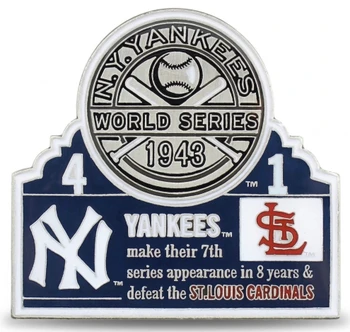 1943 World Series Commemorative Pin - Yankees vs. Cardinals