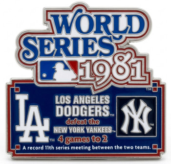1981 World Series Commemorative Pin - Dodgers vs. Yankees