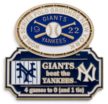 1922 World Series Commemorative Pin - Giants vs. Yankees