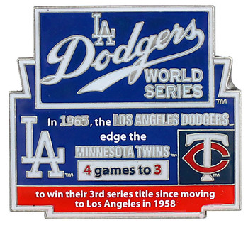 1965 World Series Commemorative Pin - Dodgers vs. Twins