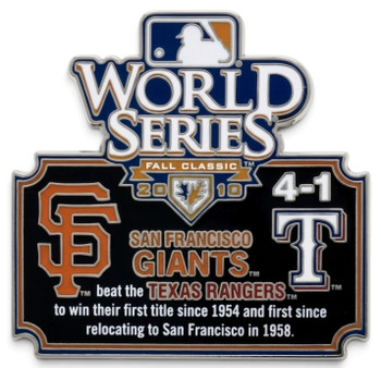 2010 World Series Commemorative Pin - Giants vs. Rangers