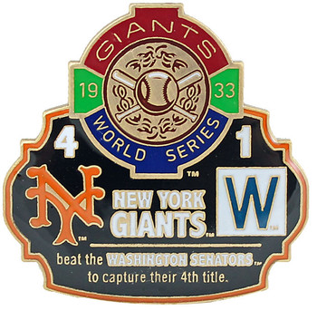 1933 World Series Commemorative Pin - Giants vs. Senators