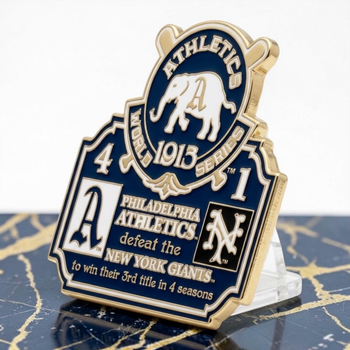 1913 World Series Commemorative Pin - Athletics vs. Giants