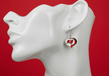 Tampa Bay Buccaneers Swirl Heart Earrings Tampa Bay Buccaneers Swirl Heart Earrings