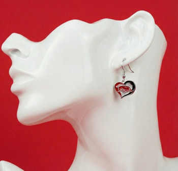 Arkansas Razorbacks Swirl Heart Earrings