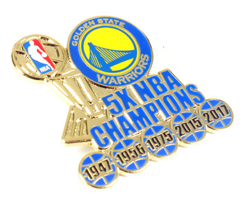 Golden State Warriors 5-Time NBA Champions Pin