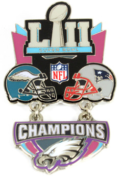 Super Bowl LII (52) Oversized Commemorative Pin - Dangler Style