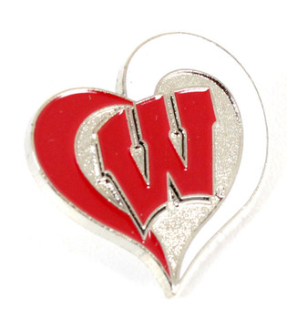 Wisconsin Badgers Heart Pin