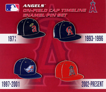 Los Angeles Angels Cooperstown Collection Cap Timeline Pin Set